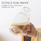 KEMORELA 24oz Glass Tumbler with Handle & Lid - Reusable Glass Cup with Straw for Iced Coffee, Smoothie & Water - Clear Drinking Glasses, To-Go Travel Drinkware (1)