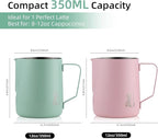 Pink Milk frother - 350ml/12OZ Milk Frothing Pitcher, Milk Frother Cup Espresso Steaming Pitcher for Barista, Bincoo 304 Stainless Steel Espresso Steaming Pitchers for Latte Art/Cappuccino/Coffee/Milk