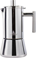Stovetop Espresso Maker, 4Cup 6.8 oz Moka Pot, Stainless Steel Cuban and Italian Coffee Maker for Cafetera Cubana, Greca De Cafe Induction Stovetop Compatible, Coffee Gift for Home Travel