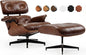 Top Grain Leather, Mid Century Chaise Lounge Chair and Ottoman, Reading Chair by MakeHomeBetter