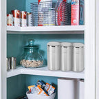 AUNMAS Tea Tin Canister, Stainless Steel Coffee Sugar Storage Container with Airtight Double Lids for Loose Tea, Kitchen Cup for Coffee Sugar Seasoning Storage (550ml)