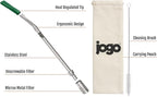 JoGo - The Original Coffee and Tea Brewing Straw - Portable Coffee Maker - Stainless Steel Single Serve Strainer - Filter Function for Hot & Cold Brew - Yerba Mate Straw for Loose Leaf Teas & Coffee