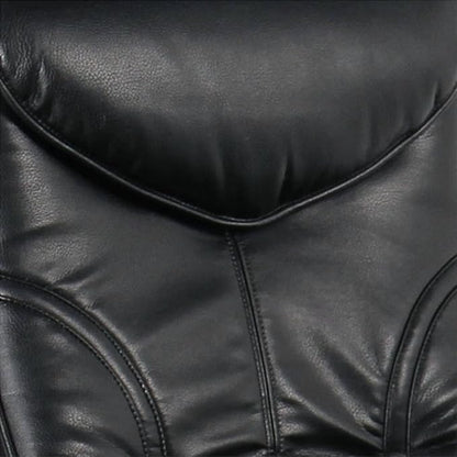 BenchMaster Newport Black Swivel Recliner and Slanted Ottoman - Image 3