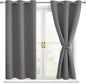 Blackout Curtains for Bedroom, Light Grey, 38 x 45 Inch, 2 Panels | Thermal by Hiasan