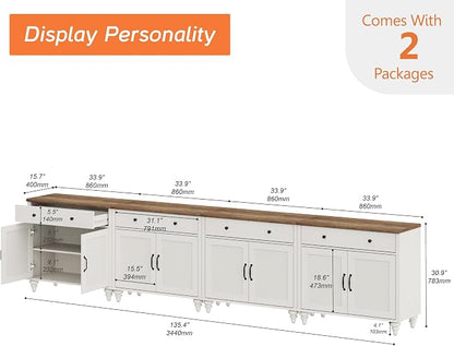 WAMPAT Farmhouse TV Stand for 85 inch TV - Image 4