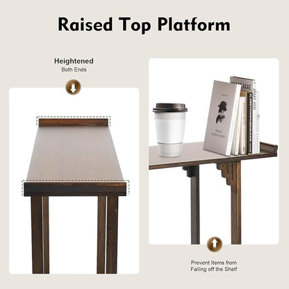Entryway Table, 2 Tiers Freestanding Chinese Style Vintage Console Large - Image 9