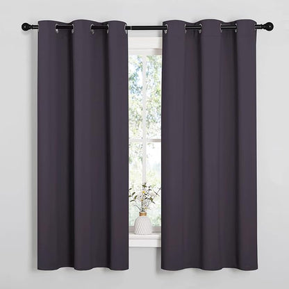 NICETOWN Greyish Purple Blackout Curtains 45 inches Length by NICETOWN