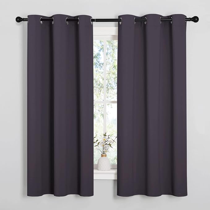NICETOWN Greyish Purple Blackout Curtains 68 inches Length by NICETOWN