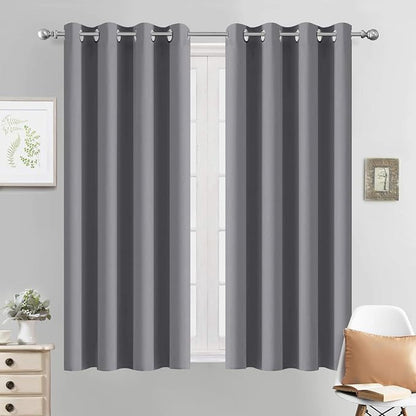 Yakamok Grey Room Darkening Curtains 52x54 inch Gray Grommet-Living Room | 2 by Yakamok
