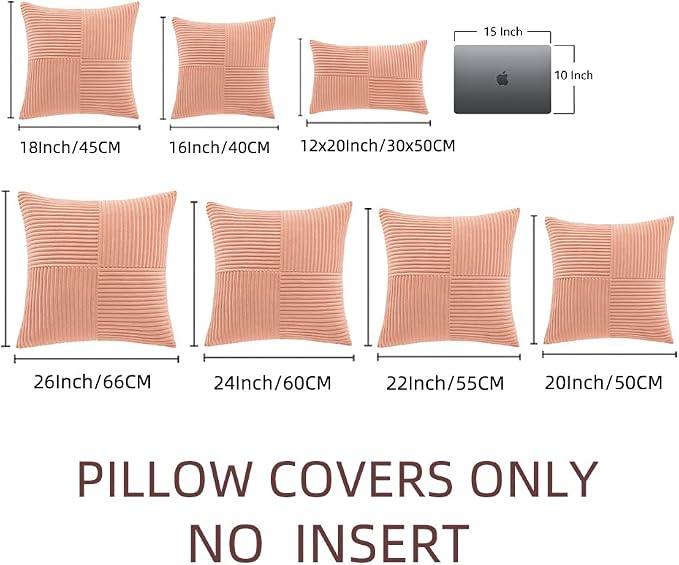 Fancy Homi 2 Packs Coral Decorative Throw Pillow Covers 16x16 Inch - Image 6