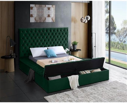 Meridian Furniture Bliss Collection Modern | Contemporary Velvet Upholstered Bed - Image 5