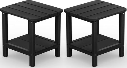 SERWALL Double Adirondack Side Set of 2, Table Rectangular End Table by SERWALL