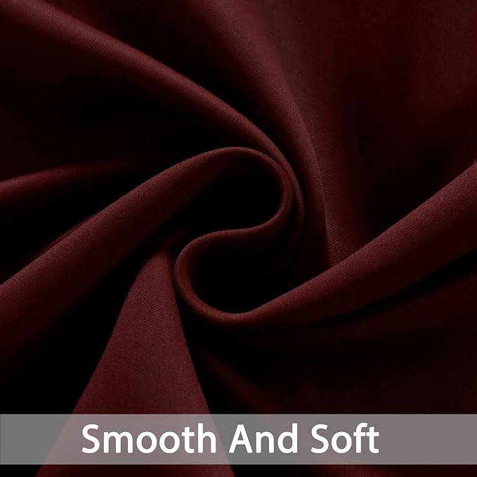 Yakamok Room Darkening Curtains 42x84 inch Length Burgundy Red-Living Room | 2 - Image 5