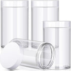 Patelai 4 Pieces Round Wide-mouth Leak Proof Plastic Container Jars with Lids for Travel Storage Makeup Beauty Products Face Creams Oils Salves Ointments DIY Making(32 Ounce,White)