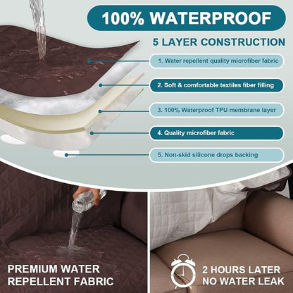 Turquoize 100% Waterproof Sofa Covers Couch Cover Sofa Cover - Image 3