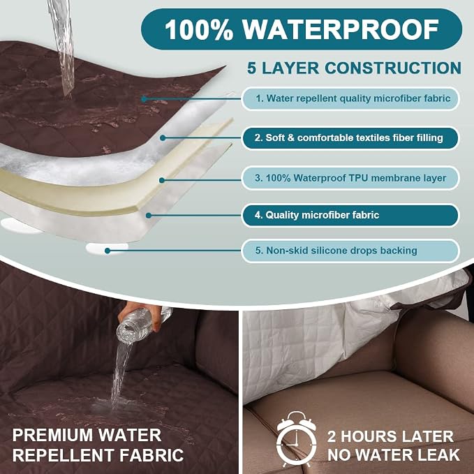 Turquoize 100% Waterproof Sofa Covers Chair Cover Slipcover Couch Protector - Image 3