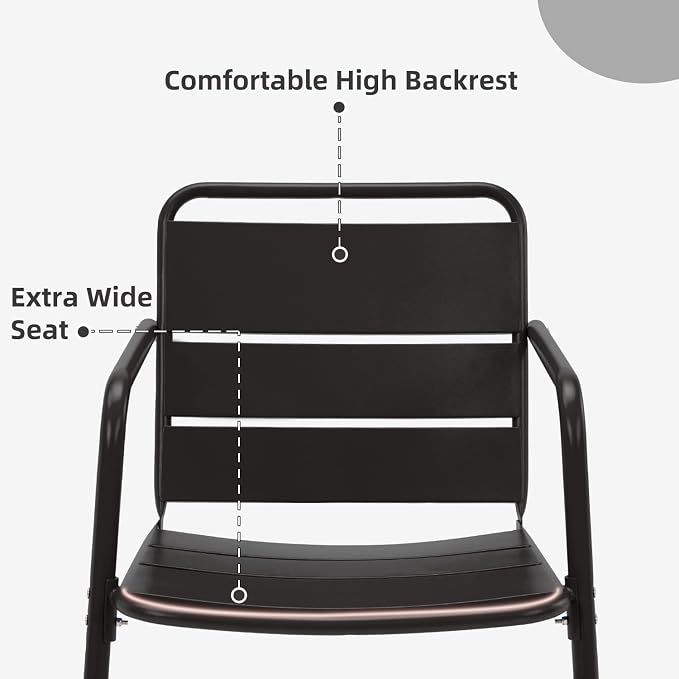 MELLCOM 3 Piece Patio Set, Small Patio Furniture Set - Image 7