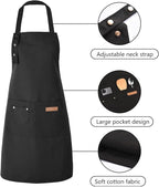 Tosewever Art Aprons for Women Painting Pottery Baking, Mens Buckle Straps Kitchen Apron with Pockets for Chef Cooking