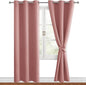 Blackout Curtains for Bedroom 2 Panels 42 x 84 Inch Long Dusty Rose | Thermal by Hiasan