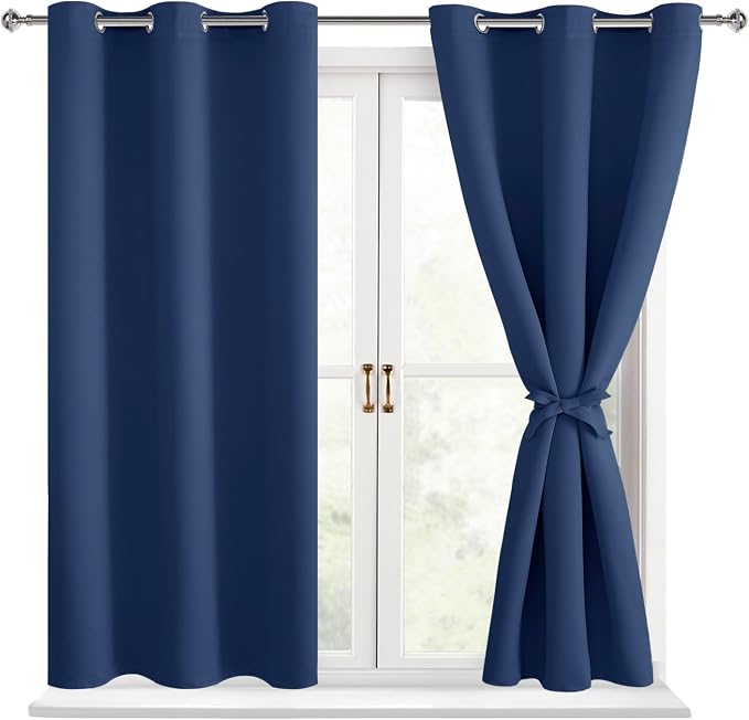 Blackout Curtains for Bedroom, 2 Drape Panels, 42 x 54 Inch | Thermal Insulated by Hiasan