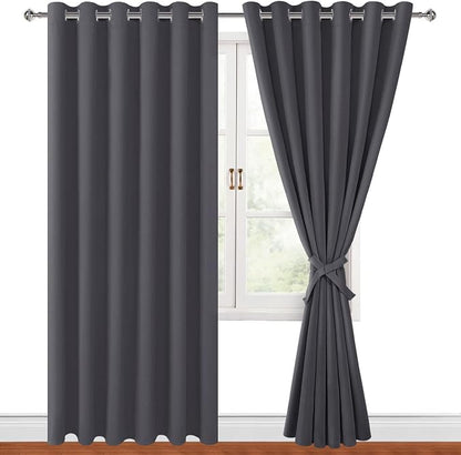 Grommet Blackout Curtains for Bedroom, 70 x 84 Inches, Dark Grey | Thermal - Image 8