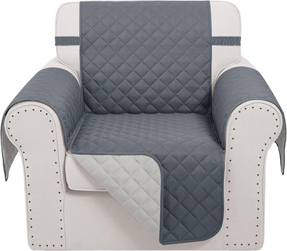 Reversible Recliner Chair Covers, Dark Blue/Grey | Chair Covers by LuxshareHome