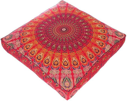 Mandala Floor Pillow Cover Meditation Cushion Seating Throw Hippie Round by EyesofIndia