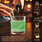 Brew Glitter Green Edible Drink Glitter 1x 4g Jar for Cocktails, Beer, & Beverages