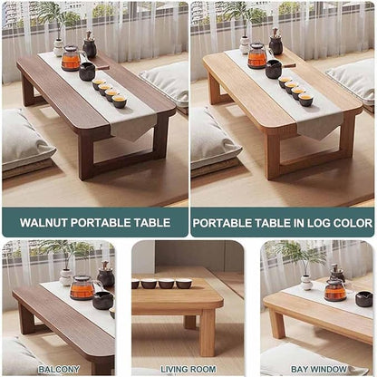 31.5in Japanese Floor Table, Vintage Tea Table Low Table, Rectangular Style - Image 7