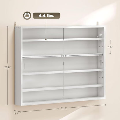 HOMCOM 5-Tier Display Cabinet, Glass Door Cabinet - Image 3