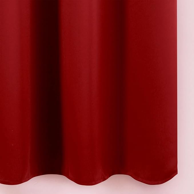 Blackout Curtains 52 x 120 Inch Long Red Curtains Set of 2 Panels Room - Image 8