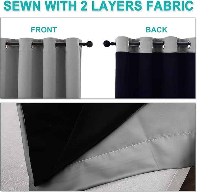 NICETOWN Full Shade Curtain Panels, Pair of Energy Smart & Noise Blocking Out - Image 5