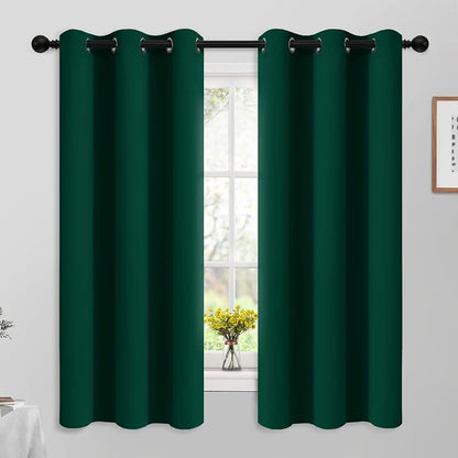 Yakamok Room Darkening Curtains 42x63 inch Length Dark Green-Living Room | 2 by Yakamok