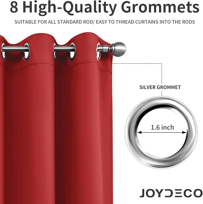 Joydeco Blackout Curtains 90 inch Long 2 Panels Set, Thermal Insulated Long - Image 4