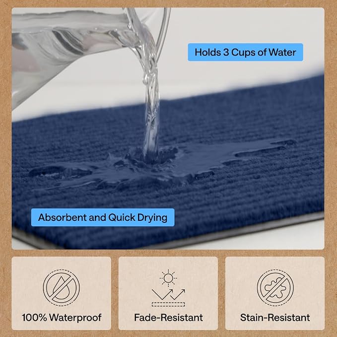 GORILLA GRIP Waterproof Traffic Guard Door Mat, 2 Pack Indoor Outdoor Durable - Image 5
