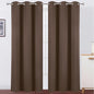 Chocolate Brown Blackout Curtains 34 x 84 Inch Length/Set of 2 Curtain by Lemomo