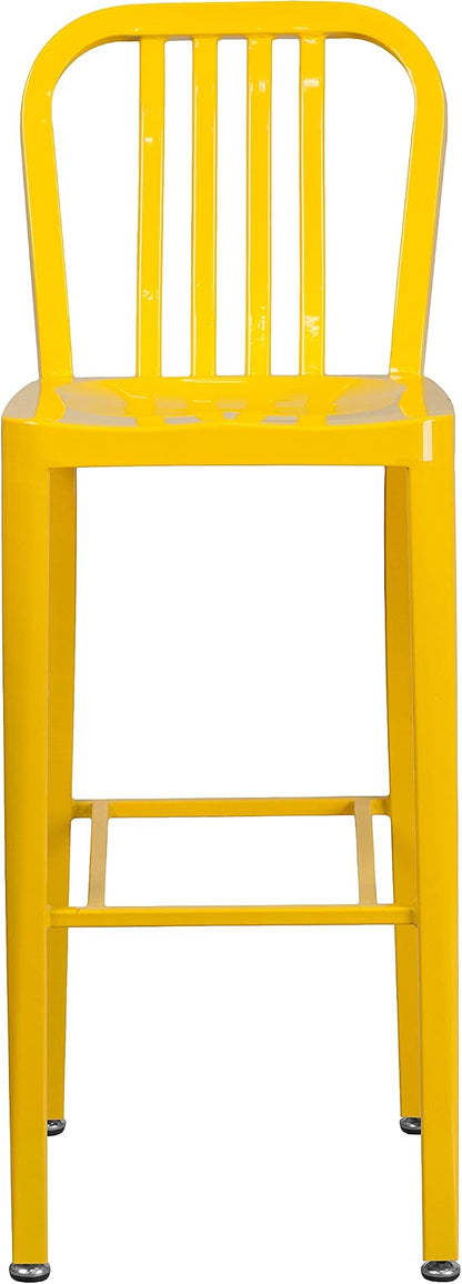 Flash Furniture Commercial Grade 30" High Yellow Metal Indoor-Outdoor Barstool - Image 8