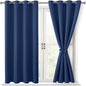 Blackout Curtains for Bedroom, 2 Drape Panels, 52 x 45 Inch | Thermal Insulated by Hiasan