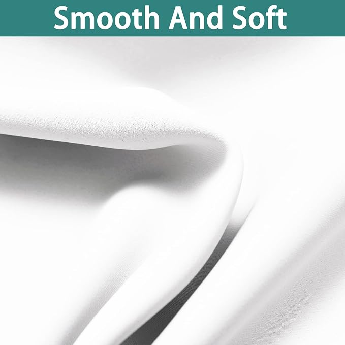 Yakamok Pure White 100% Blackout Curtains 84 Inches Long 52" Wide 1 Panel | - Image 7