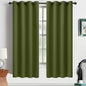 Yakamok Room Darkening Curtains 52x63 inch Length Olive Green-Living Room | 2 by Yakamok