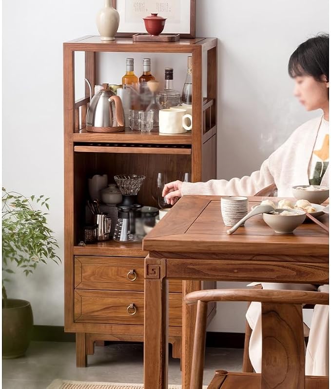 GUERNSEY End Table Chinese Style Wooden Sofa Side Table TV Cabinet Living Room - Image 5