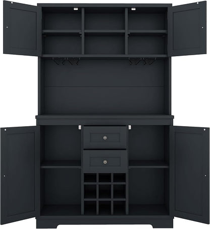 VilroCaz Farmhouse Freestanding Kitchen Pantry, Coffee Bar Cabinet Kitchen - Image 4