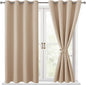 Blackout Curtains for Bedroom, 2 Drape Panels, 52 x 45 Inch | Thermal Insulated by Hiasan