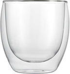Restaurantware-Forma Professional 8.5 Ounce Double Wall Coffee Cups, 12 Insulated Latte Glasses - Dishwashable, Reusable, Clear Glass Beverage Cups, Freezable, For Hot Or Cold Beverages