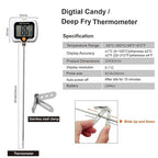 Candy Thermometer for Candy Making with Rotatable Large Display 10'' Long Probe,Digital Instant Read Candy Thermometer with Pot Clip,Candle Smoker, Oil Cooking (Blue)