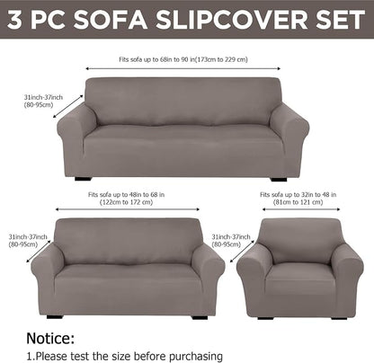 Peryiter 3 Pcs Couch and Loveseat Covers Set Sofa Cover - Image 2