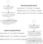 2 Set of 3-Tier Plastic Cupcake Stand Dessert Plates Mini Cakes Fruit Candy Display Tower White for Birthday Tea Party Baby Shower Serving Tray