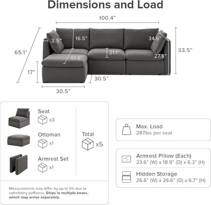 mopio Oversized Modular Sectional Sofa - Image 2