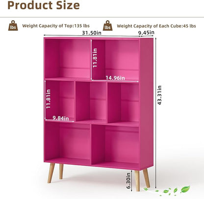 LEYAOYAO 7 Cube Bookshelf, 3 Tier Book Shelf - Image 2