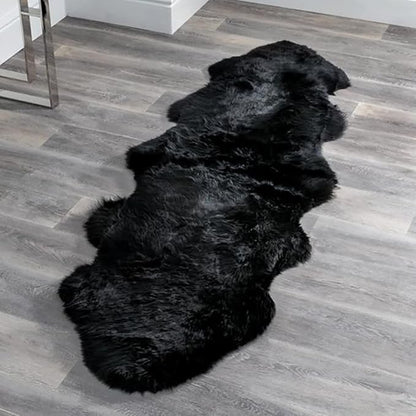 HUAHOO Premium Genuine Sheepskin Rug Black Real Australia Sheepskin Natural - Image 8